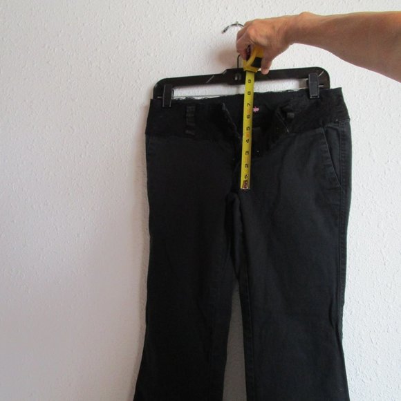 Kik girl black low rise street jeans Size 3, 29x28". Lace satin trim. 90s-2k. - Picture 3 of 15